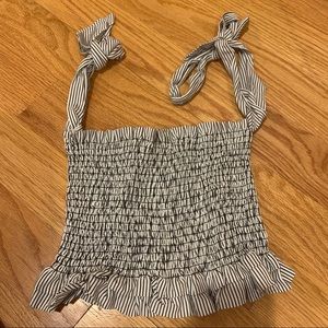 Tie Smocked Crop Top
